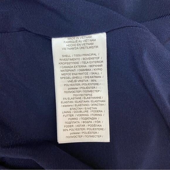 Lauren Ralph Lauren Faux Wrap Dress Sydnie Blue Pink Floral KnitJersey Size 8 - Picture 10 of 11